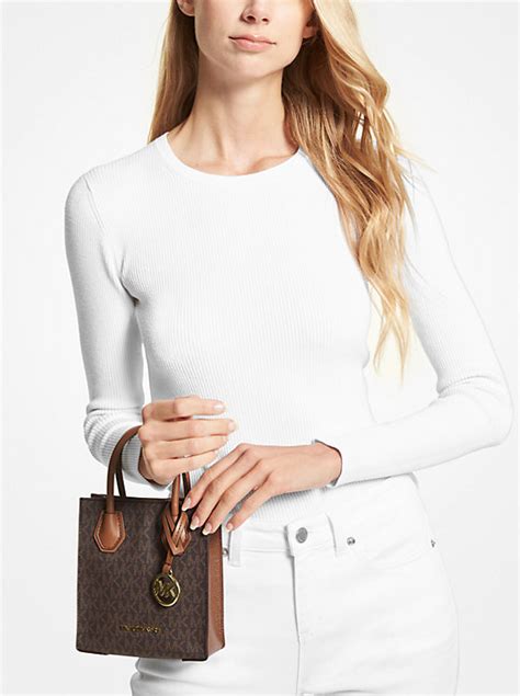 michael kors mercer extra small logo and leather crossbody bag|Michael Kors burgundy crossbody bag.